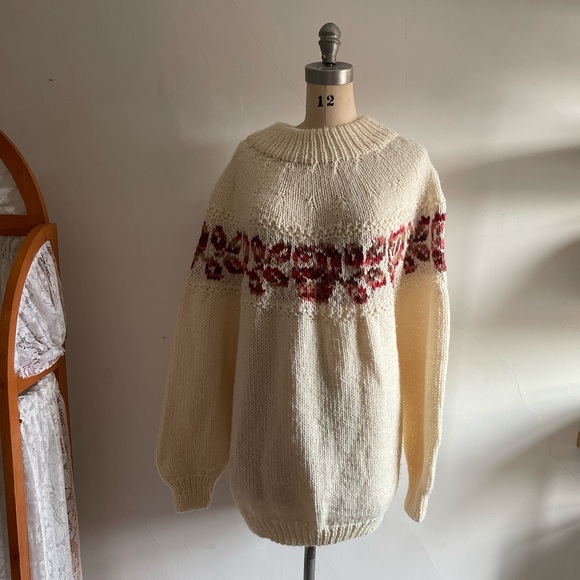 vtg hand knit sweater dress - Picture 1 of 7